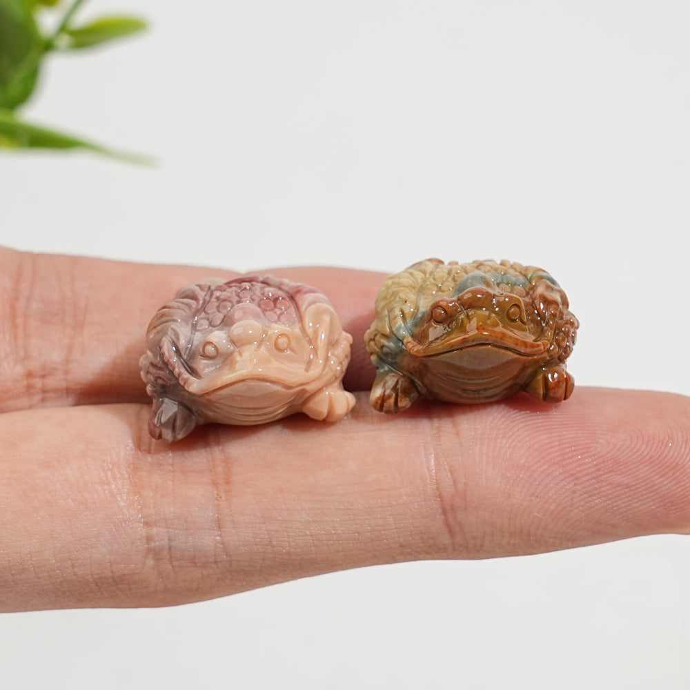 Natural Crystal Carving Alashan Agate Three Legged Money Toad