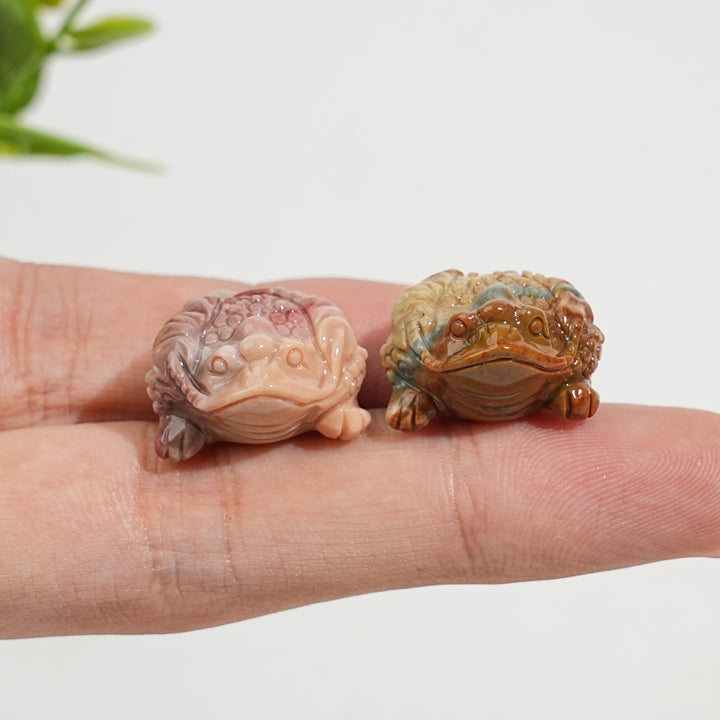 Natural Crystal Carving Alashan Agate Three Legged Money Toad