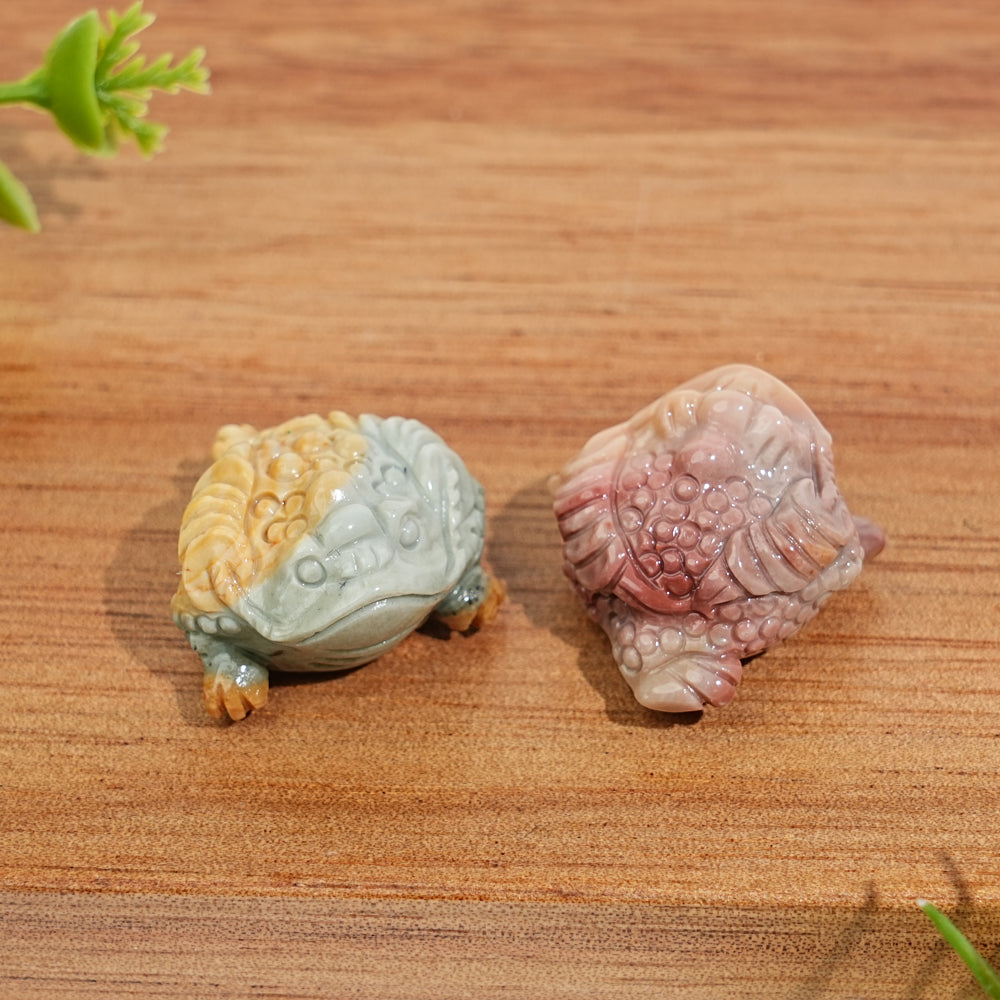 Natural Crystal Carving Alashan Agate Three Legged Money Toad