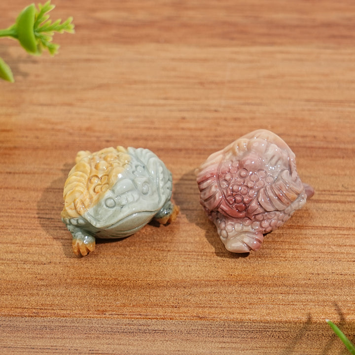 Natural Crystal Carving Alashan Agate Three Legged Money Toad