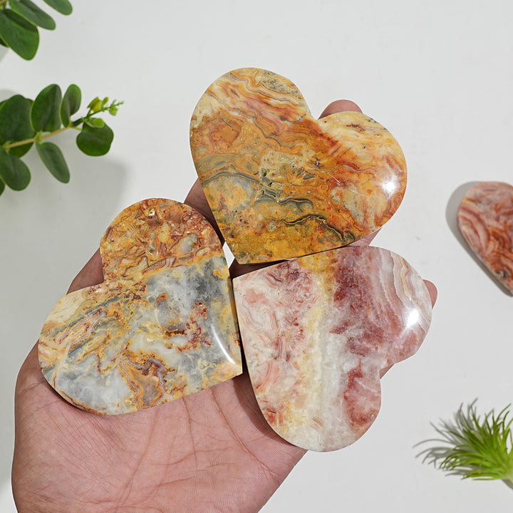 Natural Crystal Exquisite Crazy Agate Heart
