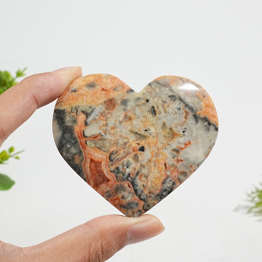 Natural Crystal Exquisite Crazy Agate Heart