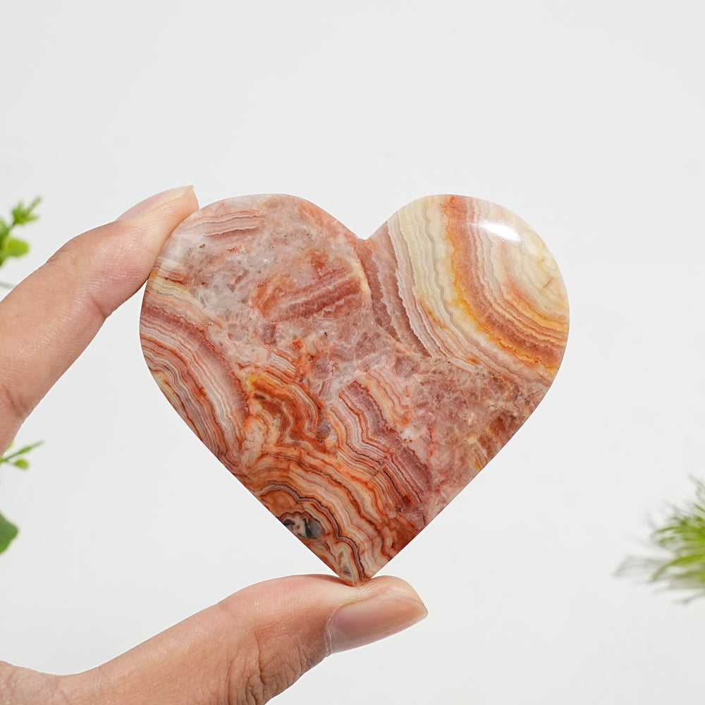 Natural Crystal Exquisite Crazy Agate Heart