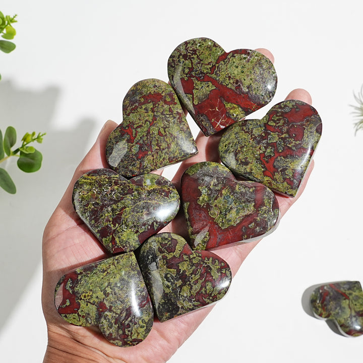 Natural Dragon Blood Stone Crystal Heart