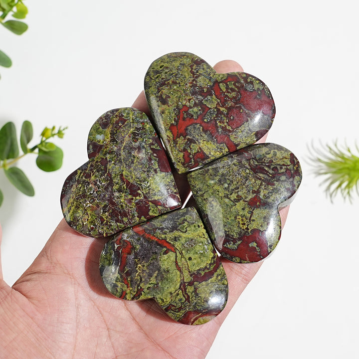 Natural Dragon Blood Stone Crystal Heart