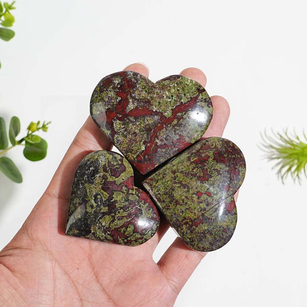 Natural Dragon Blood Stone Crystal Heart