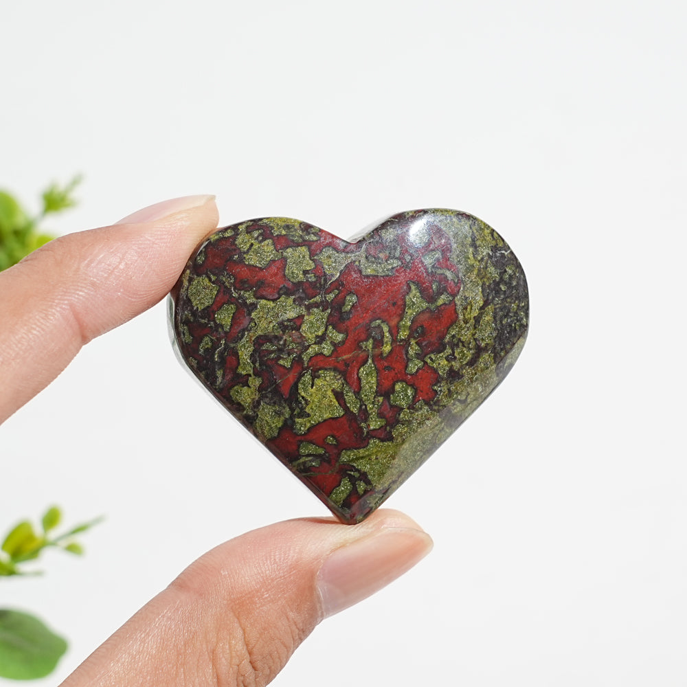 Natural Dragon Blood Stone Crystal Heart