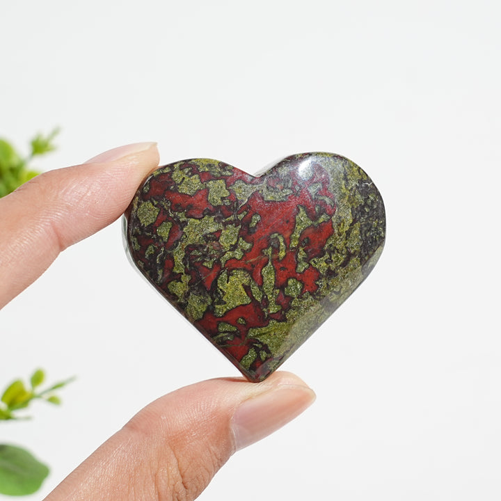 Natural Dragon Blood Stone Crystal Heart