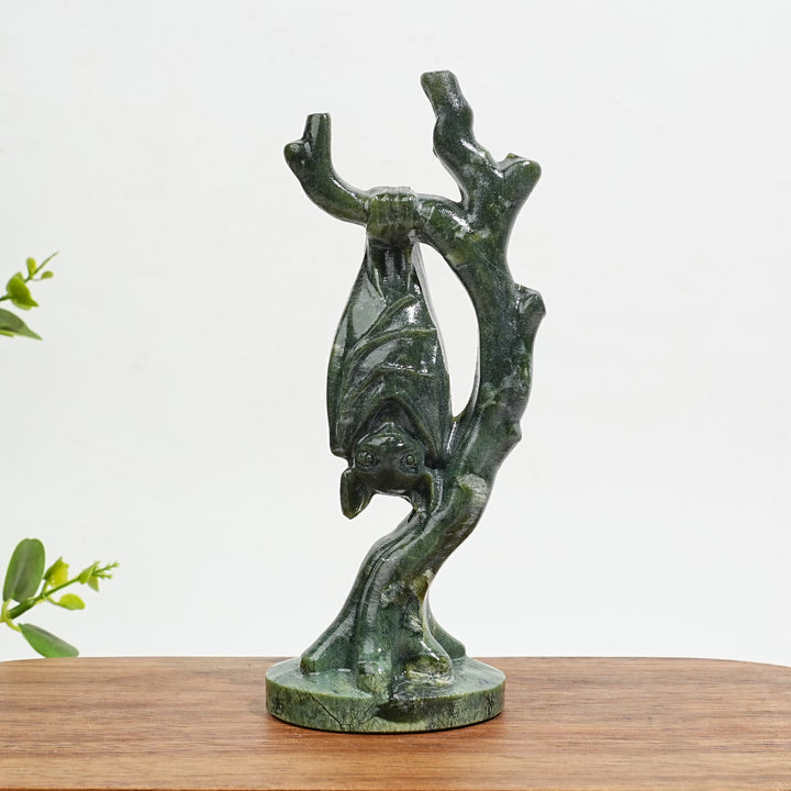 Natural Crystal Bat On Branch Carving
