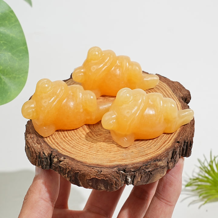 Natural Crystal Carving Cute Sleeping Frog