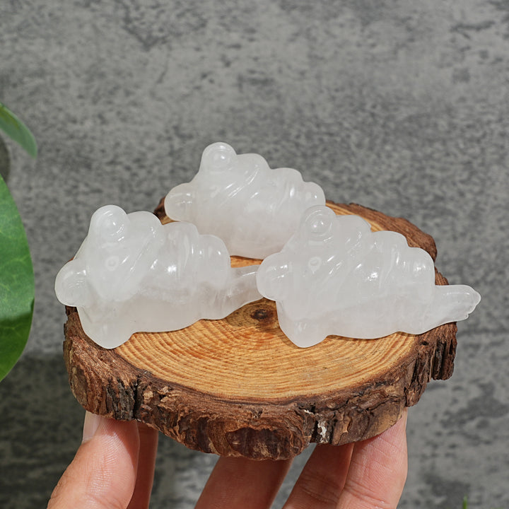Natural Crystal Carving Cute Sleeping Frog