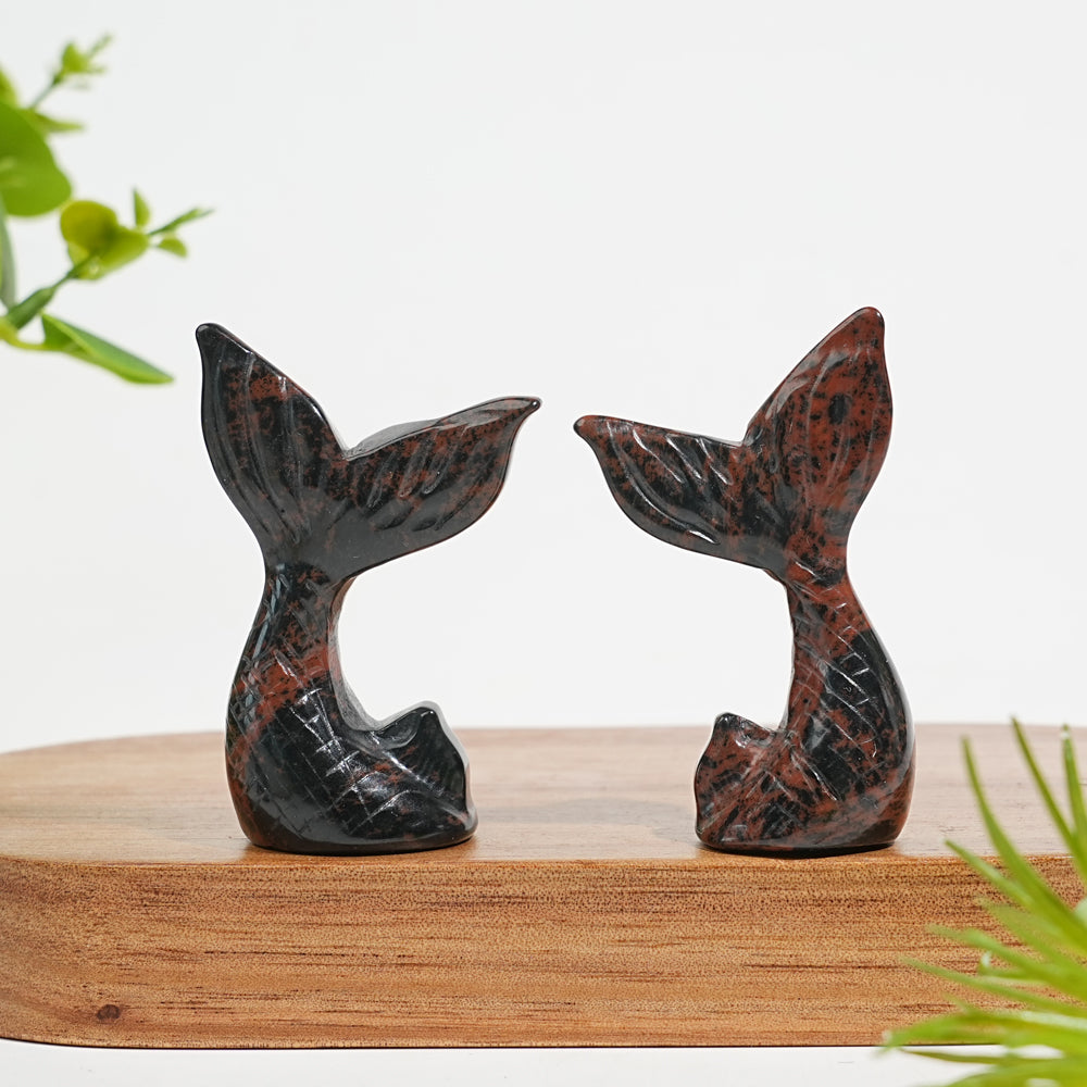 Natural Crystal Mini Cute Mermaid Tail Carving