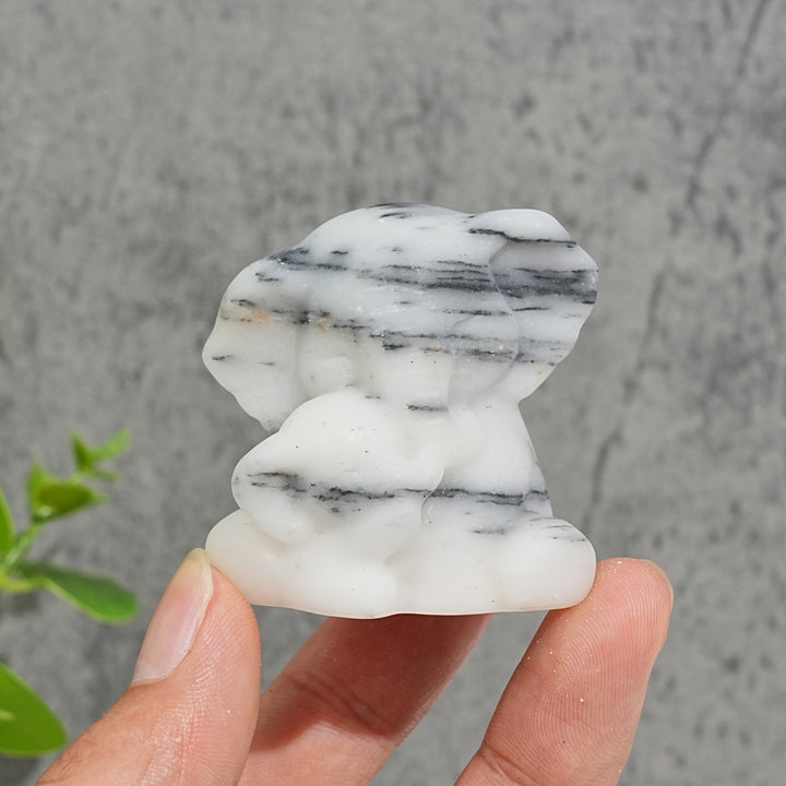 Natural Crystal Mom & Baby Elephant