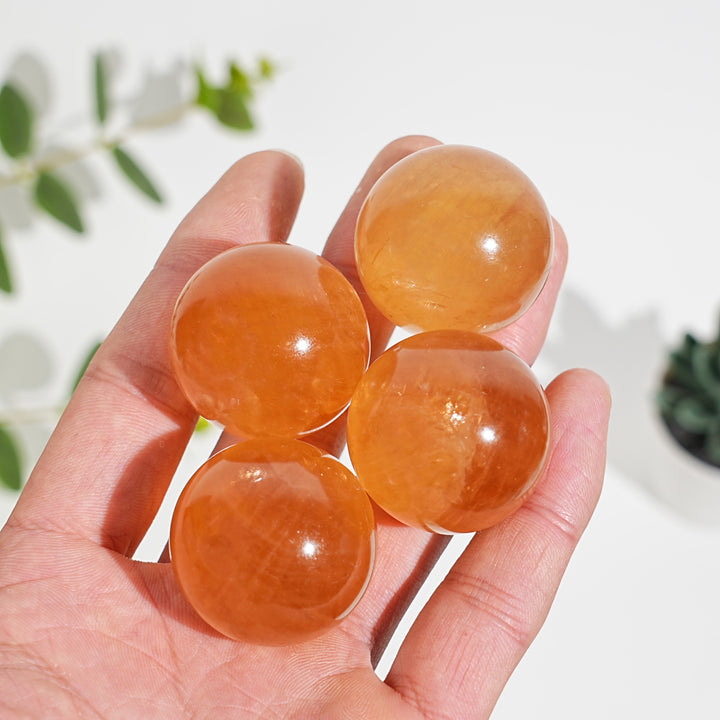 Natural Crystal Honey Calcite Sphere