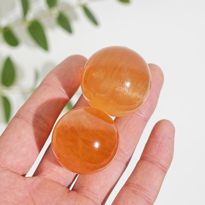 Natural Crystal Honey Calcite Sphere