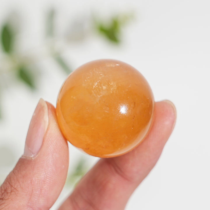 Natural Crystal Honey Calcite Sphere