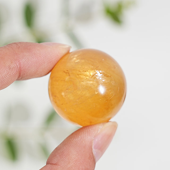 Natural Crystal Honey Calcite Sphere