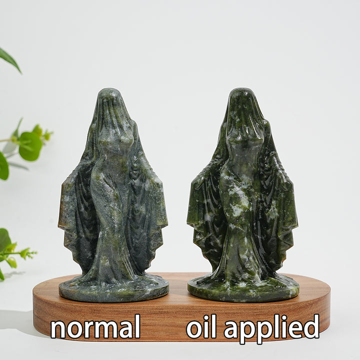 Natural Crystal Mysterious Veiled Spirit Woman Carving