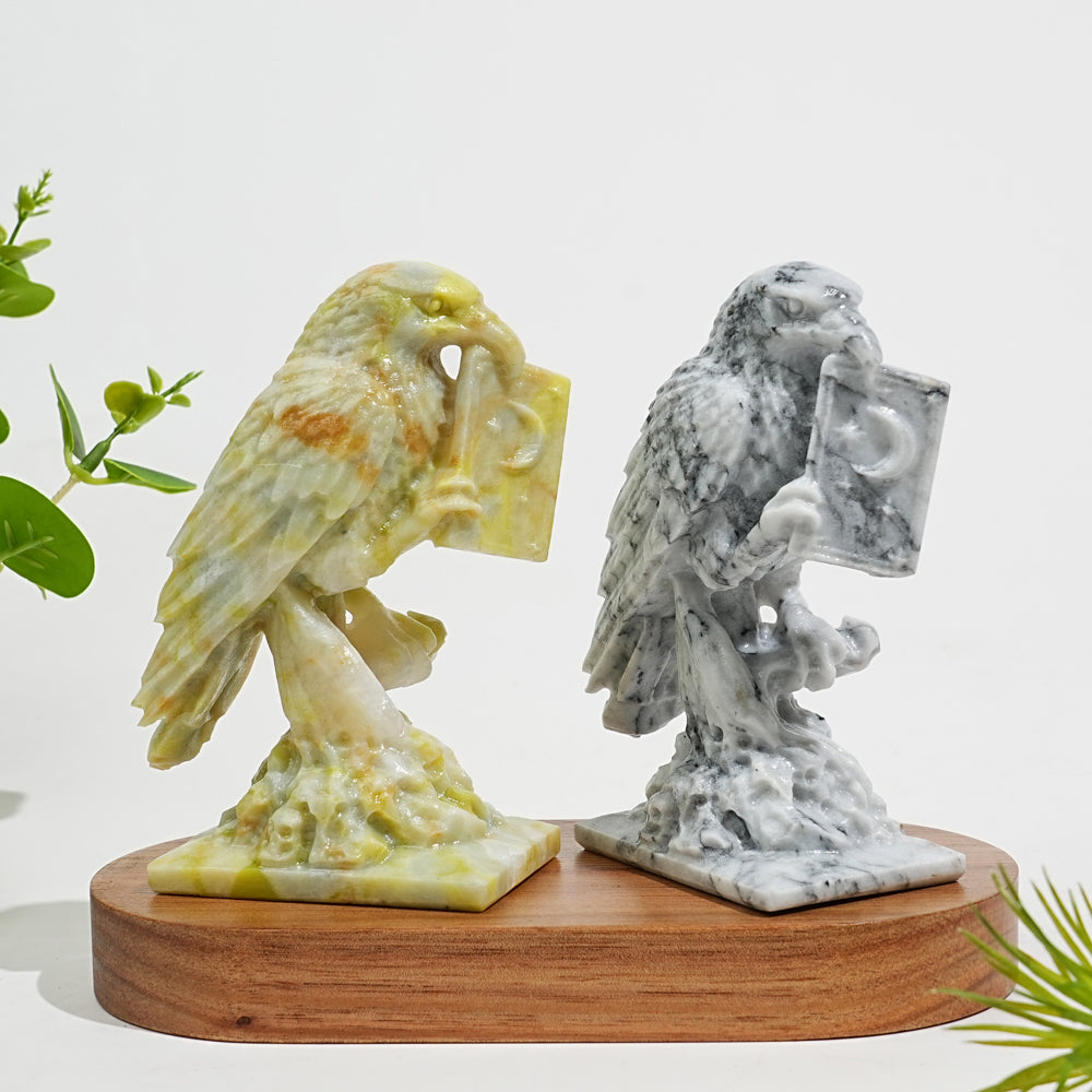 Natural Crystal Carving Exquisite Magical Raven
