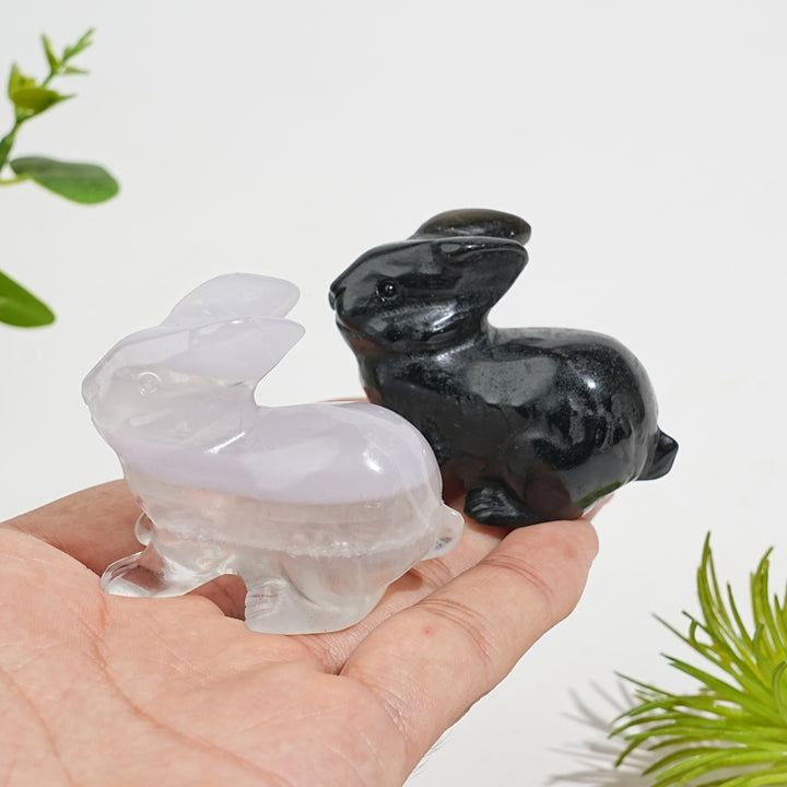 Natural Crystal Carving Cute Bunny
