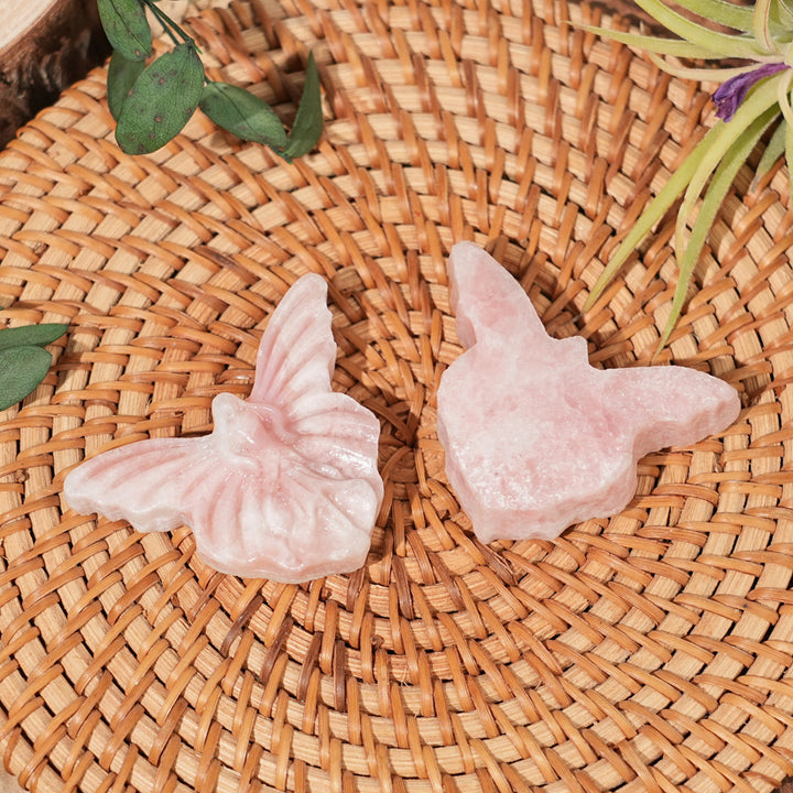 Natural Crystal Carving Pink Opal Butterfly Fairy