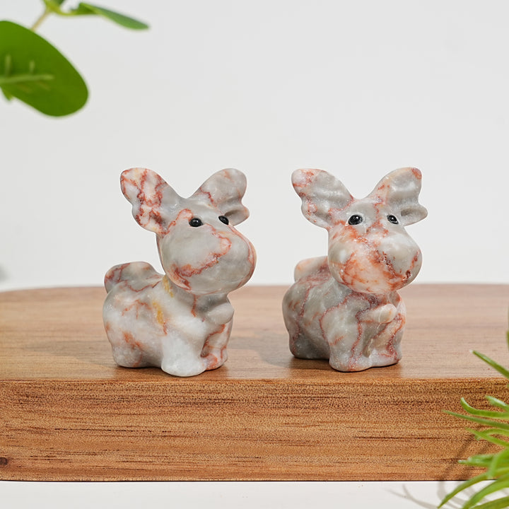 Natural Crystal Carving Cute Small Christmas Deer