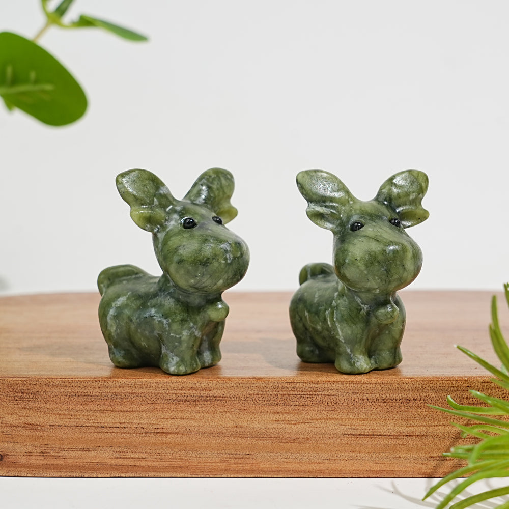 Natural Crystal Carving Cute Small Christmas Deer