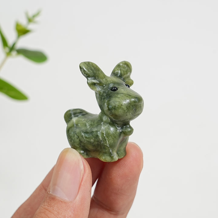 Natural Crystal Carving Cute Small Christmas Deer