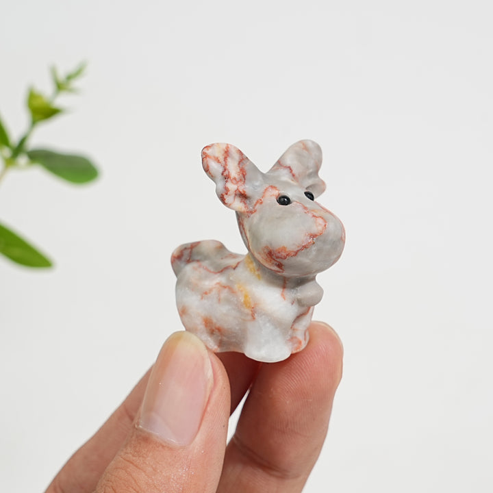 Natural Crystal Carving Cute Small Christmas Deer