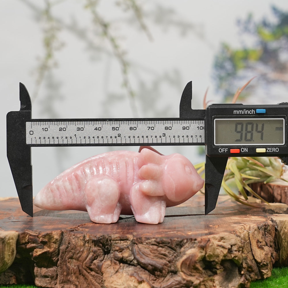 Natural Crystal Carving Pink Opal Salamander