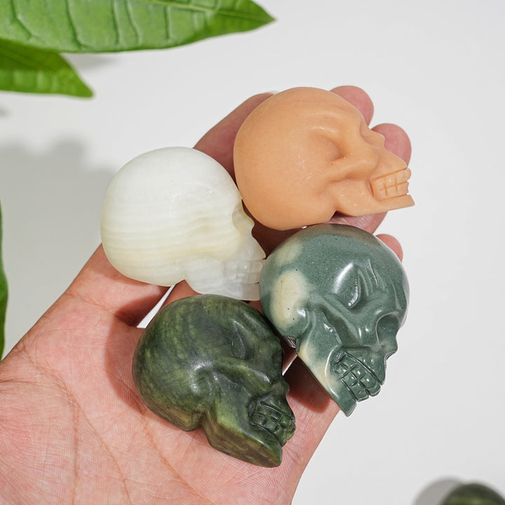 Natural Crystal Lifelike Skull Carving