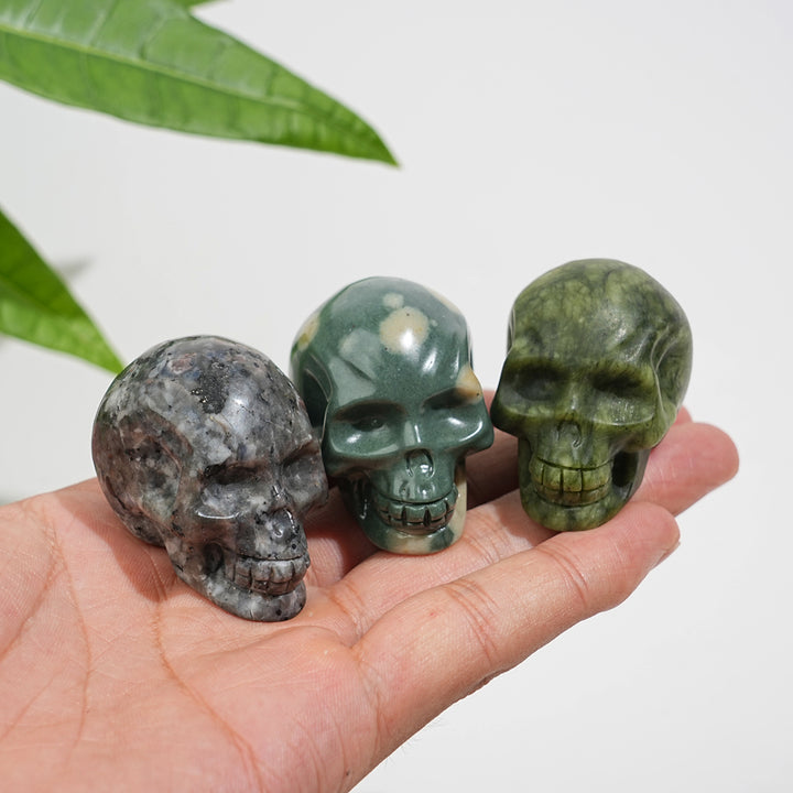 Natural Crystal Lifelike Skull Carving