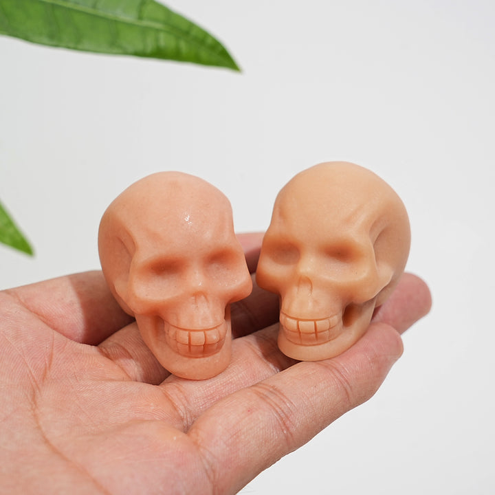 Natural Crystal Lifelike Skull Carving