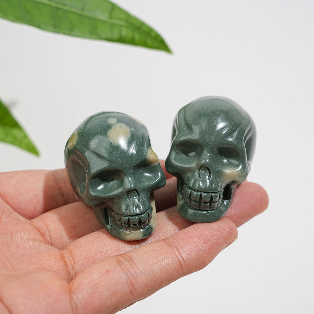 Natural Crystal Lifelike Skull Carving