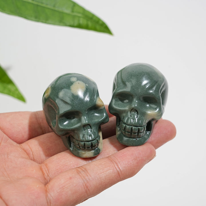 Natural Crystal Lifelike Skull Carving