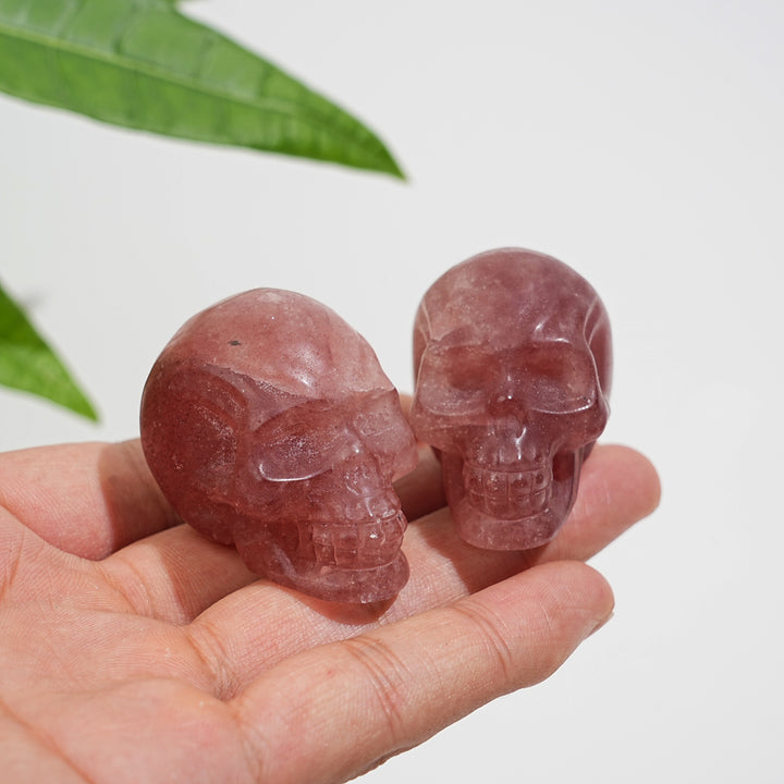 Natural Crystal Lifelike Skull Carving
