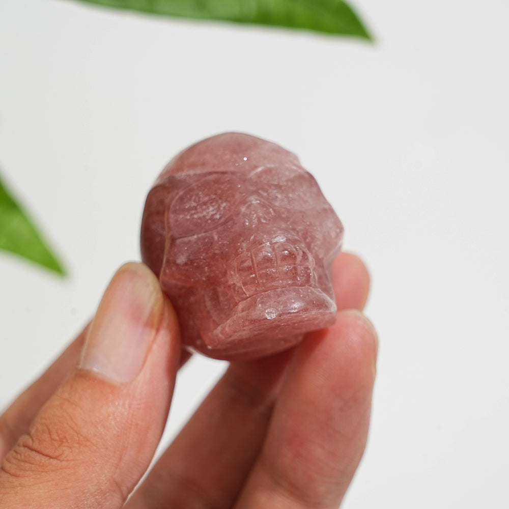 Natural Crystal Lifelike Skull Carving