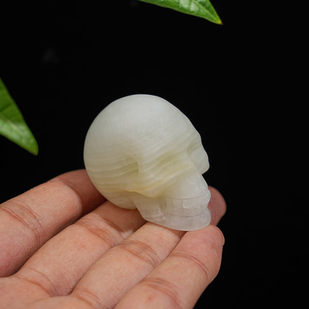 Natural Crystal Lifelike Skull Carving