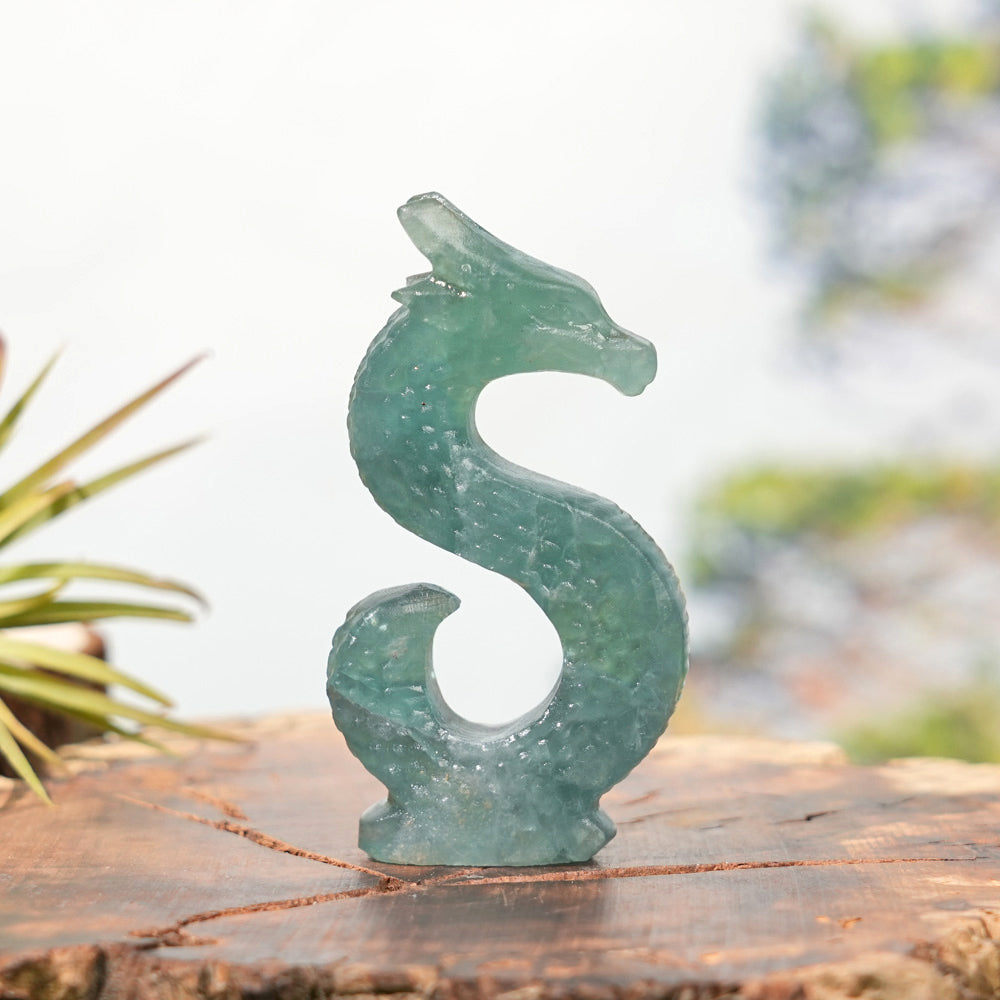 Natural Letter Dragon Sculpture