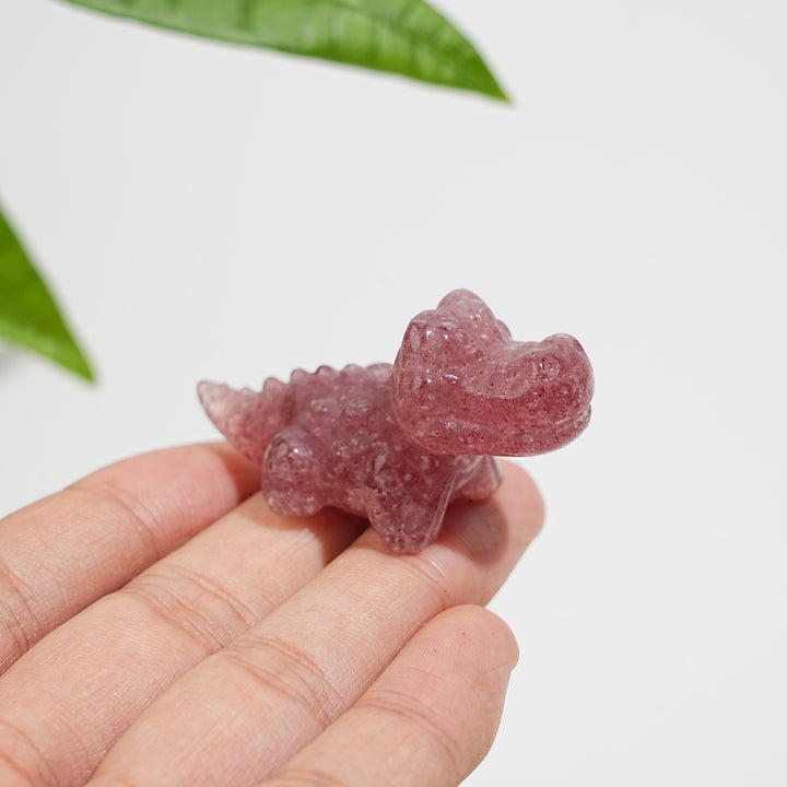 Natural Crystal Playful Crocodile Carving