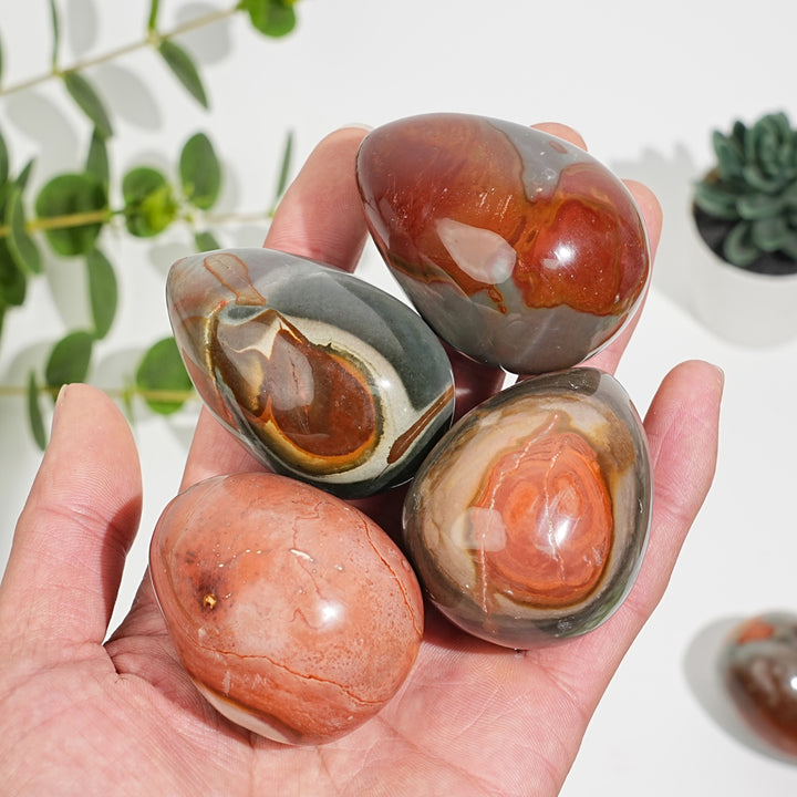 Natural Crystal Polychrome Jasper Egg