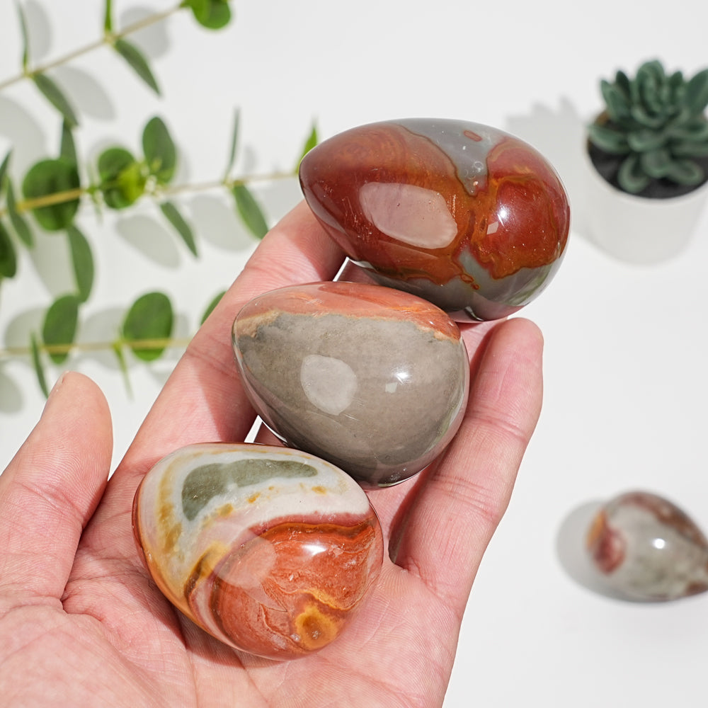 Natural Crystal Polychrome Jasper Egg