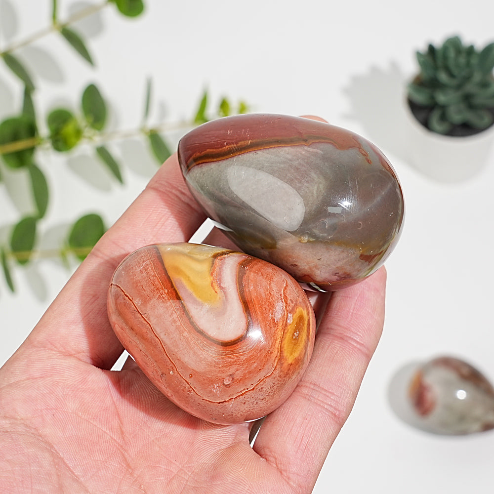 Natural Crystal Polychrome Jasper Egg