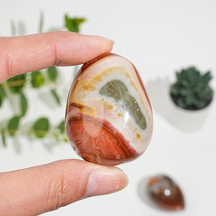 Natural Crystal Polychrome Jasper Egg