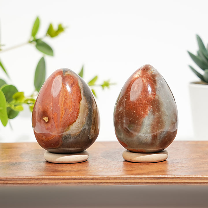 Natural Crystal Polychrome Jasper Egg