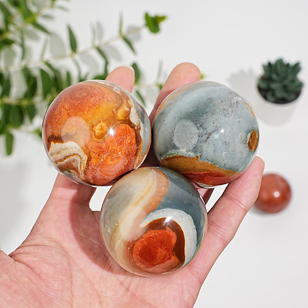 Natural Crystal Polychrome Jasper Sphere