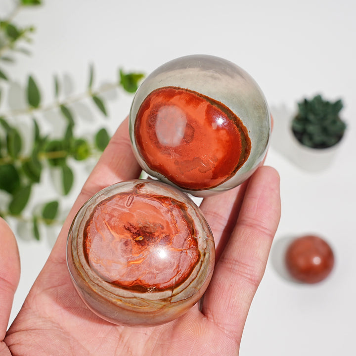 Natural Crystal Polychrome Jasper Sphere