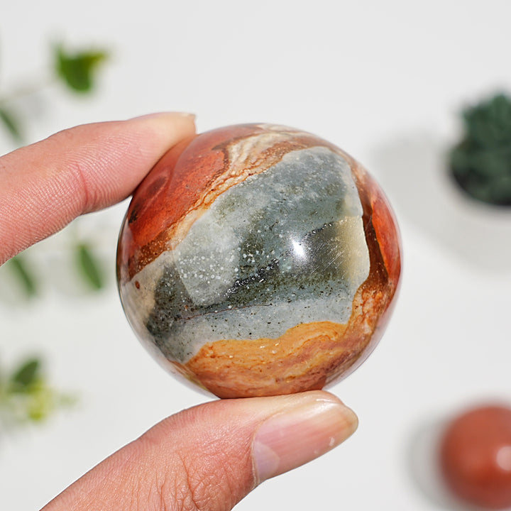 Natural Crystal Polychrome Jasper Sphere
