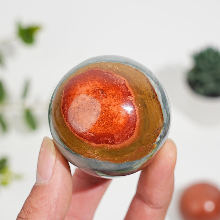 Natural Crystal Polychrome Jasper Sphere