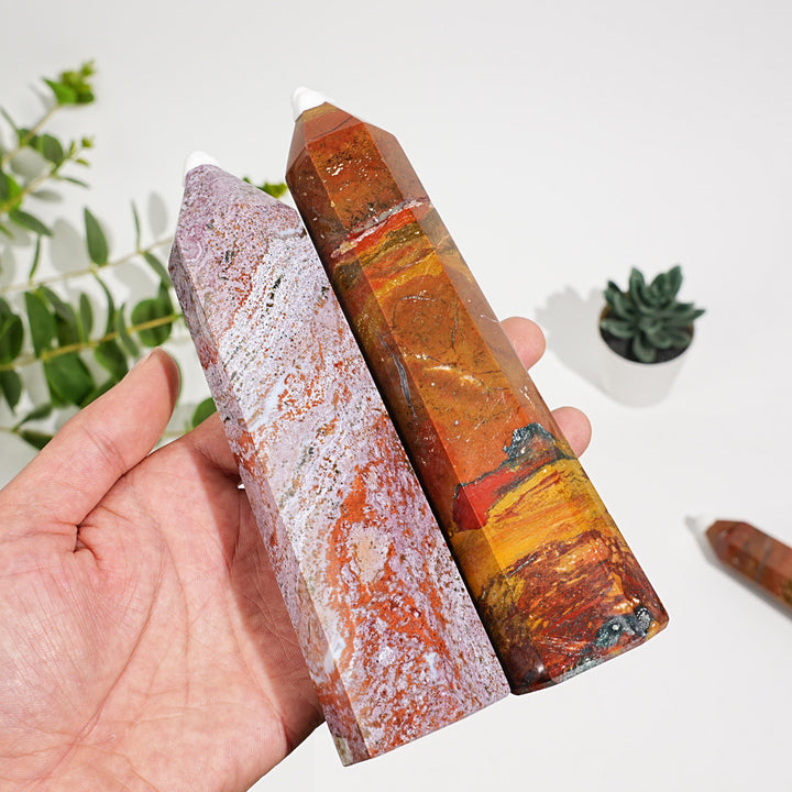 Unique,Natural Crystal Ocean Jasper Point